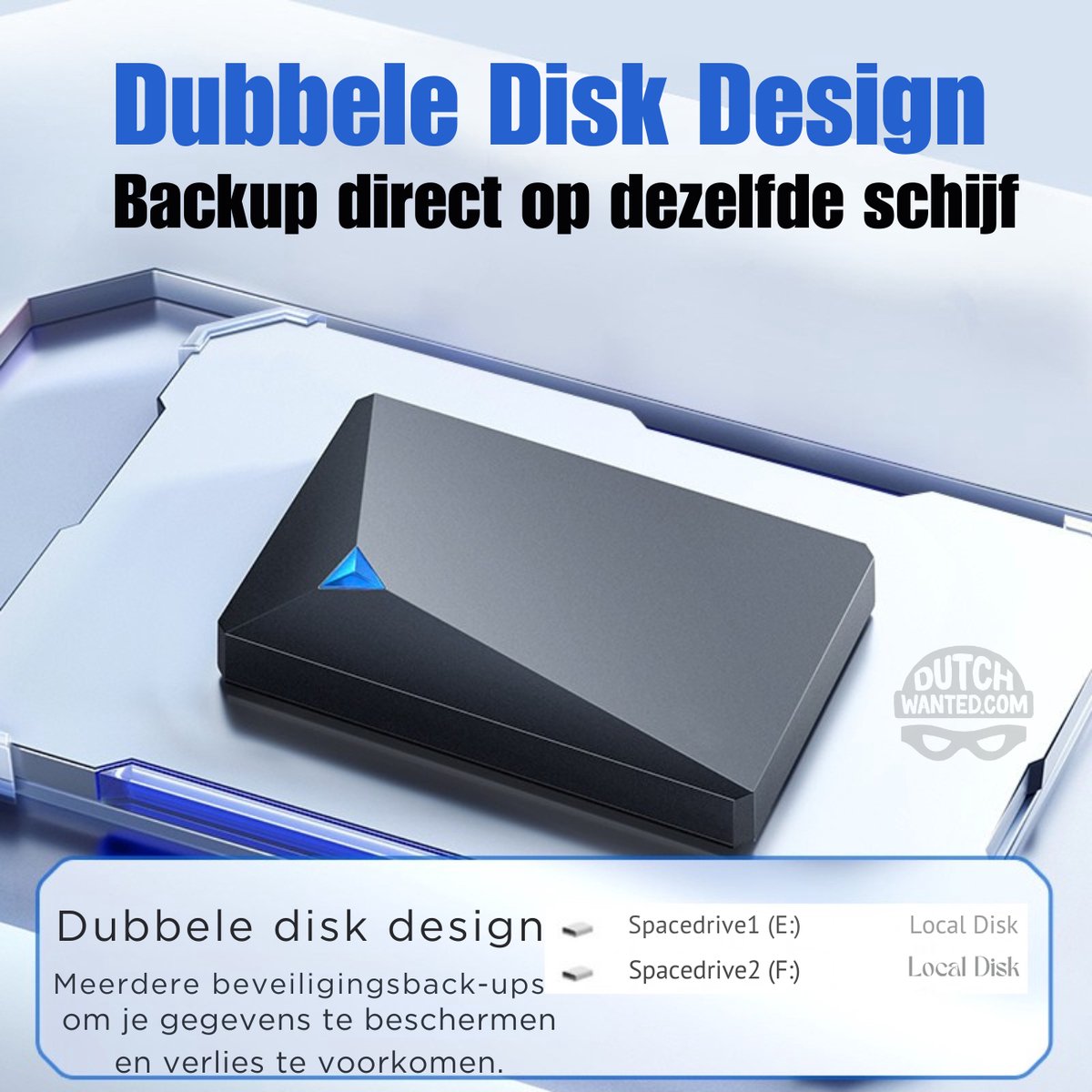 Dutch Wanted - Externe Harde Schijf - 2x500GB (1TB)