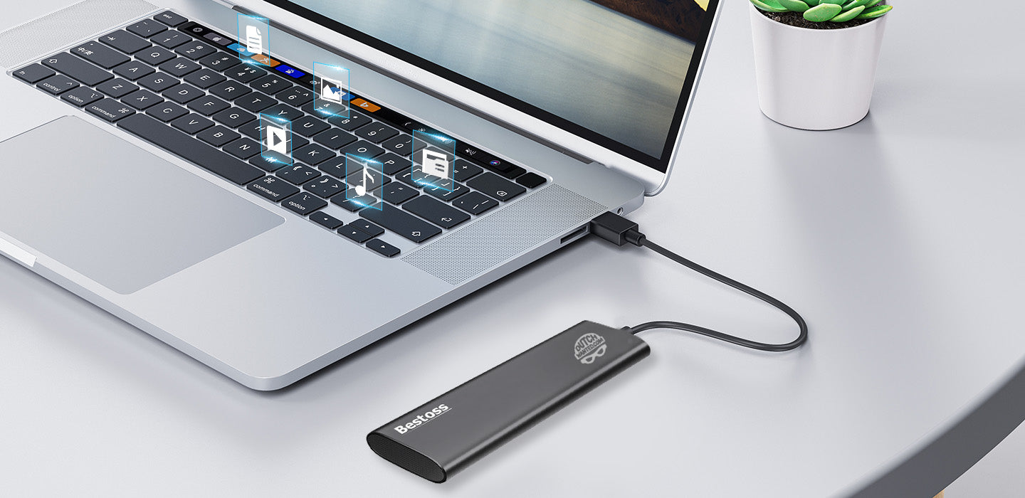 Dutch Wanted Bestoss Gen 2 Draagbare SSD Externe Harde Schijf - Snelle writing speed van 450mb p/s - 1TB aan Solide State Opslag - Plug and play - Portable storage - Opslag extern pc of laptop - USB 3.2 - Harde schijf expansion