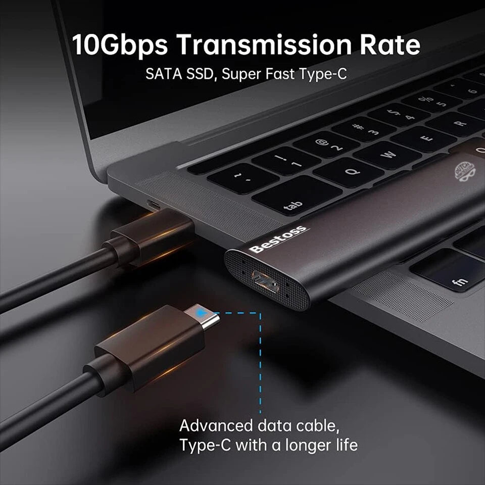 Dutch Wanted Bestoss Gen 2 Draagbare SSD Externe Harde Schijf - Snelle writing speed van 450mb p/s - 1TB aan Solide State Opslag - Plug and play - Portable storage - Opslag extern pc of laptop - USB 3.2 - Harde schijf expansion
