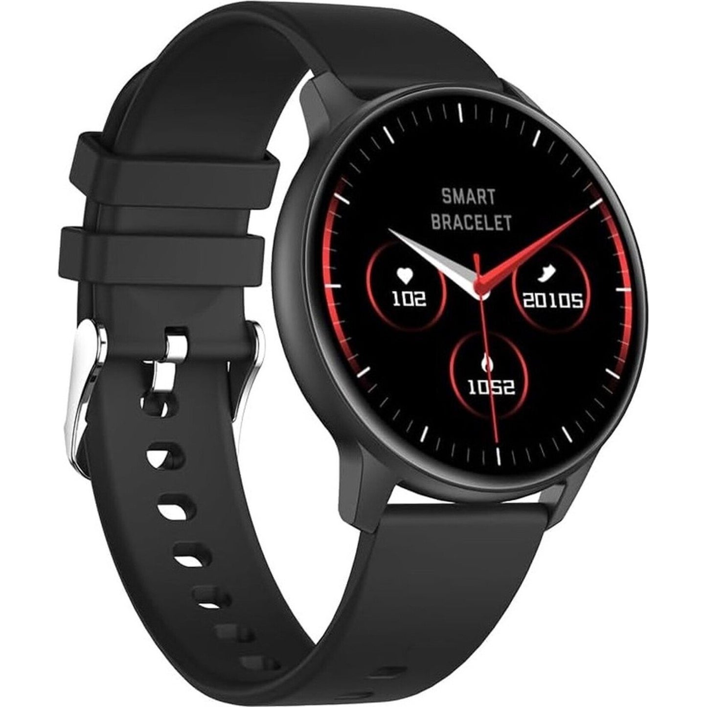 DutchWanted - PowerForce Smartwatch - 46mm - Voor Dames en Heren - Stappenteller - Slaapmeter - IOS en Android - Zwart