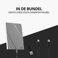 Dutch Wanted Ultra Glance Draagbare SSD Externe Harde Schijf - Snelle writing speed van 550mb p/s - 500GB aan Solide State Opslag - Plug and play - Portable storage - Opslag extern pc of laptop - USB 3.2 - Harde schijf expansion - Gratis beschermhoes