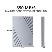 Dutch Wanted Ultra Glance Draagbare SSD Externe Harde Schijf - Snelle writing speed van 550mb p/s - 1TB aan Solide State Opslag - Plug and play - Portable storage - Opslag extern pc of laptop - USB 3.2 - Harde schijf expansion - Gratis beschermhoes